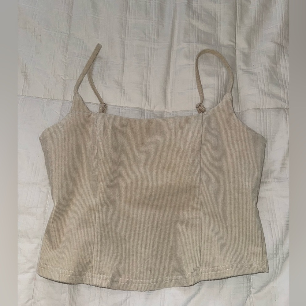 LE LIS  corduroy zip up crop top